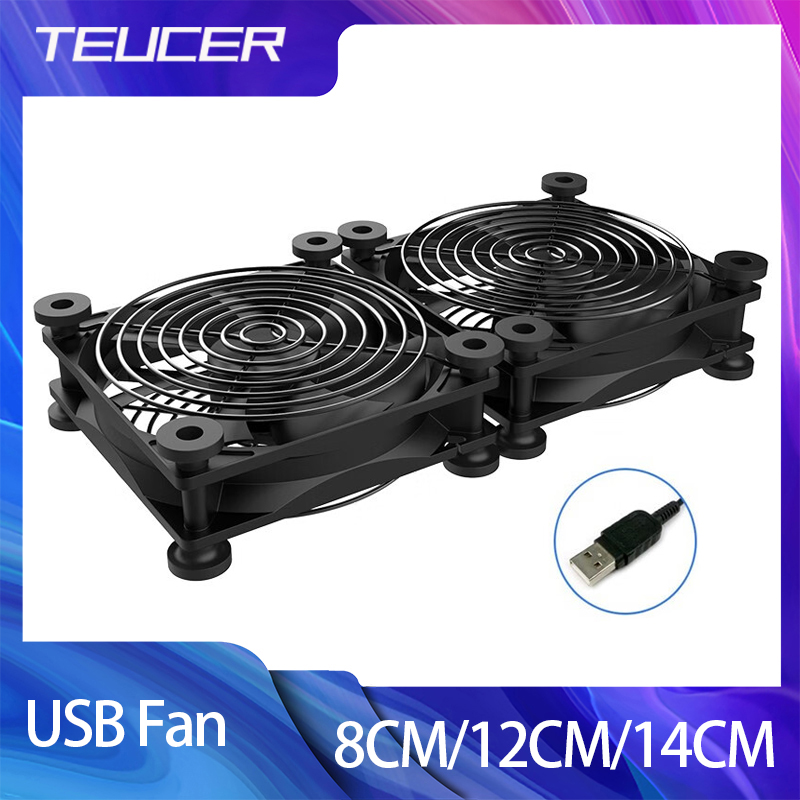 Usb Fan Silent - TEUCER-Ventilateur de boîtier d'ordinateur USB, châssis